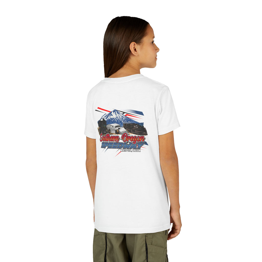 Southern Oregon Speedway Youth Tee — Southern Oregon Scenic Mountain Graphic