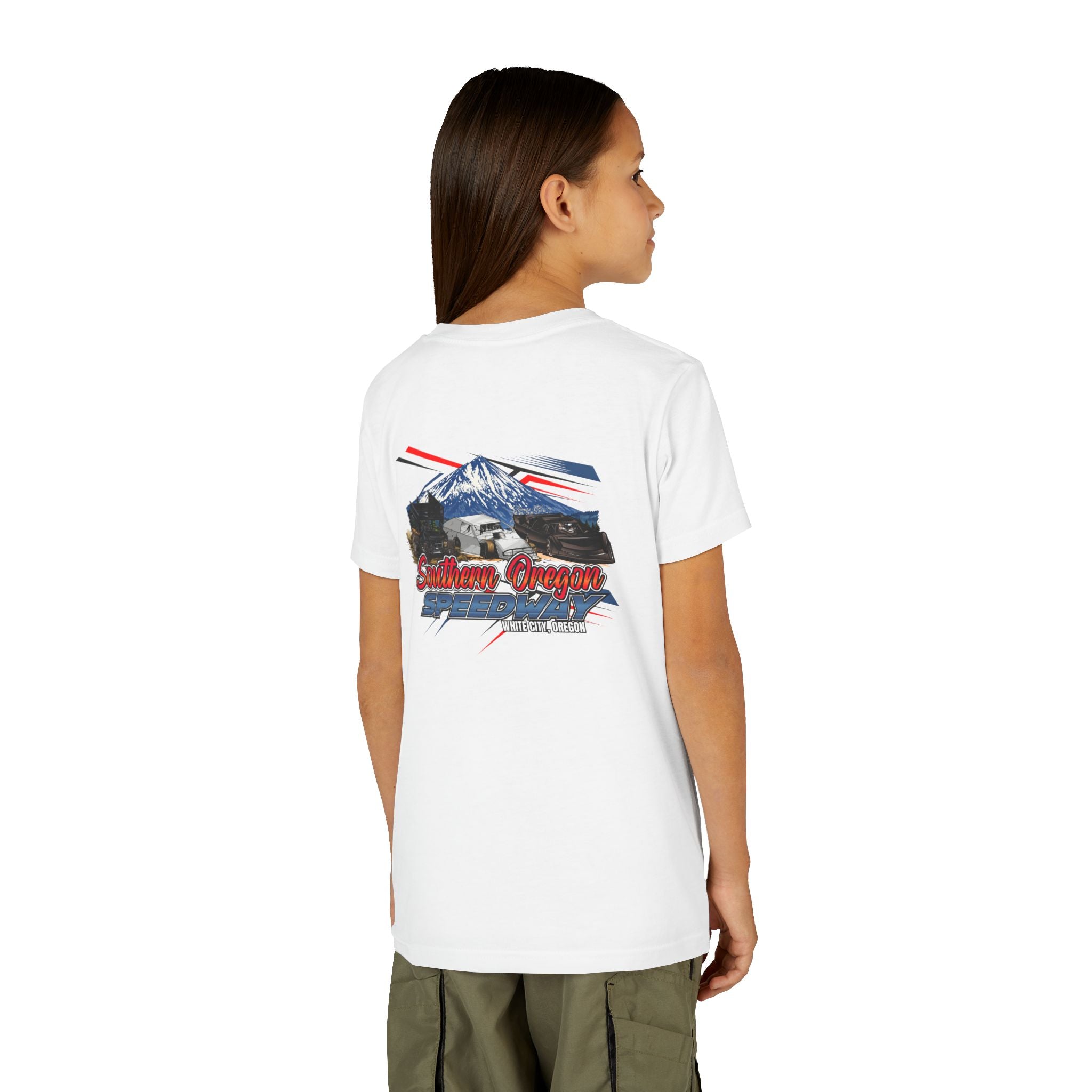 Southern Oregon Speedway Youth Tee — Southern Oregon Scenic Mountain Graphic