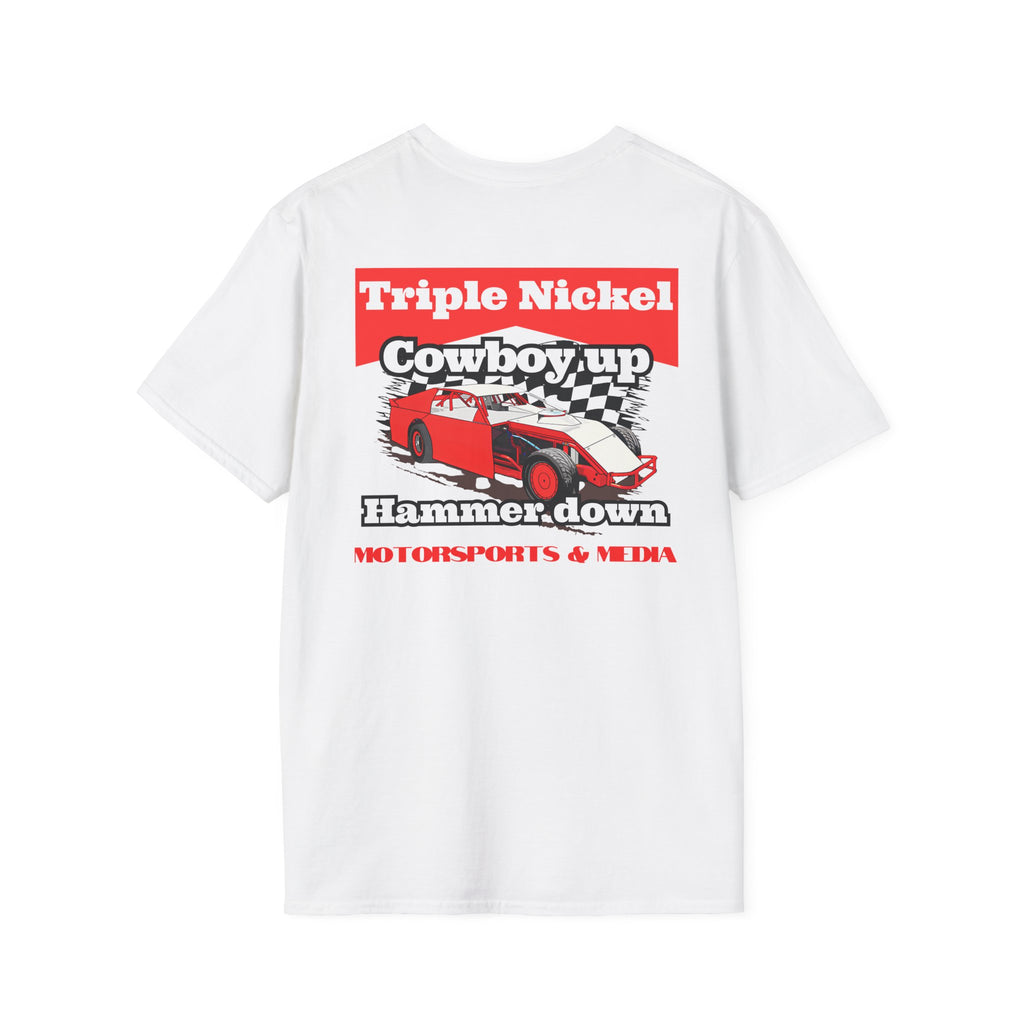 Cowboy up-Hammer down-Vintage Dirt Track Racing-Triple Nickel T Shirt