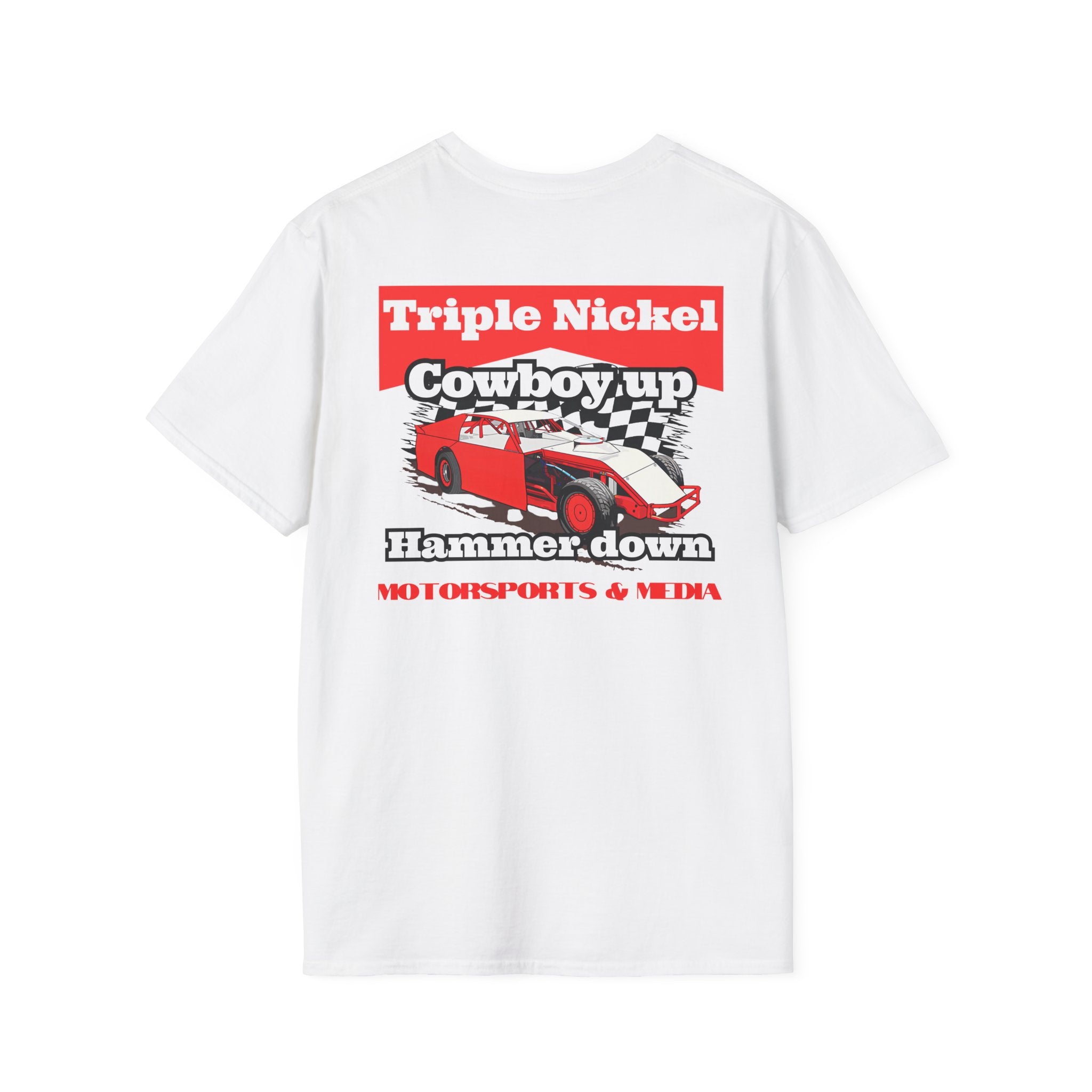 Cowboy up-Hammer down-Vintage Dirt Track Racing-Triple Nickel T Shirt