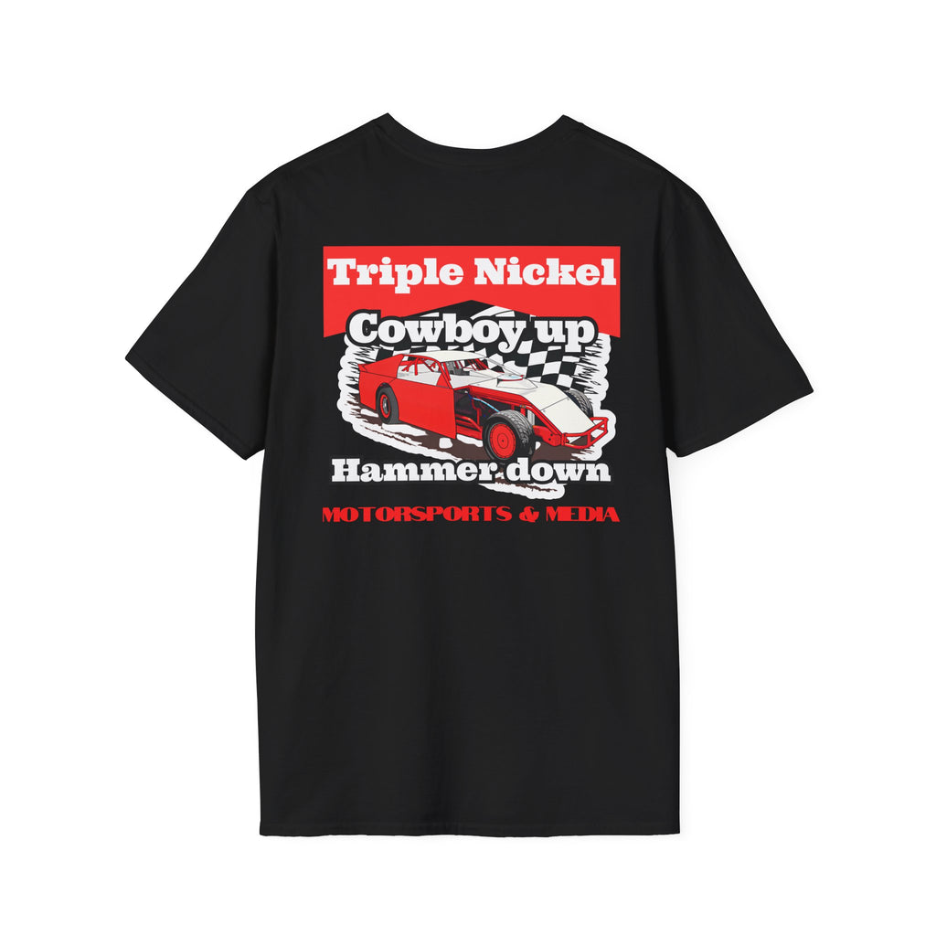 Cowboy up-Hammer down-Vintage Dirt Track Racing-Triple Nickel T Shirt