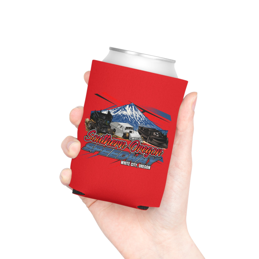 Can Cooler - Southern Oregon Speedway White City Design (Mountains & Racers)
