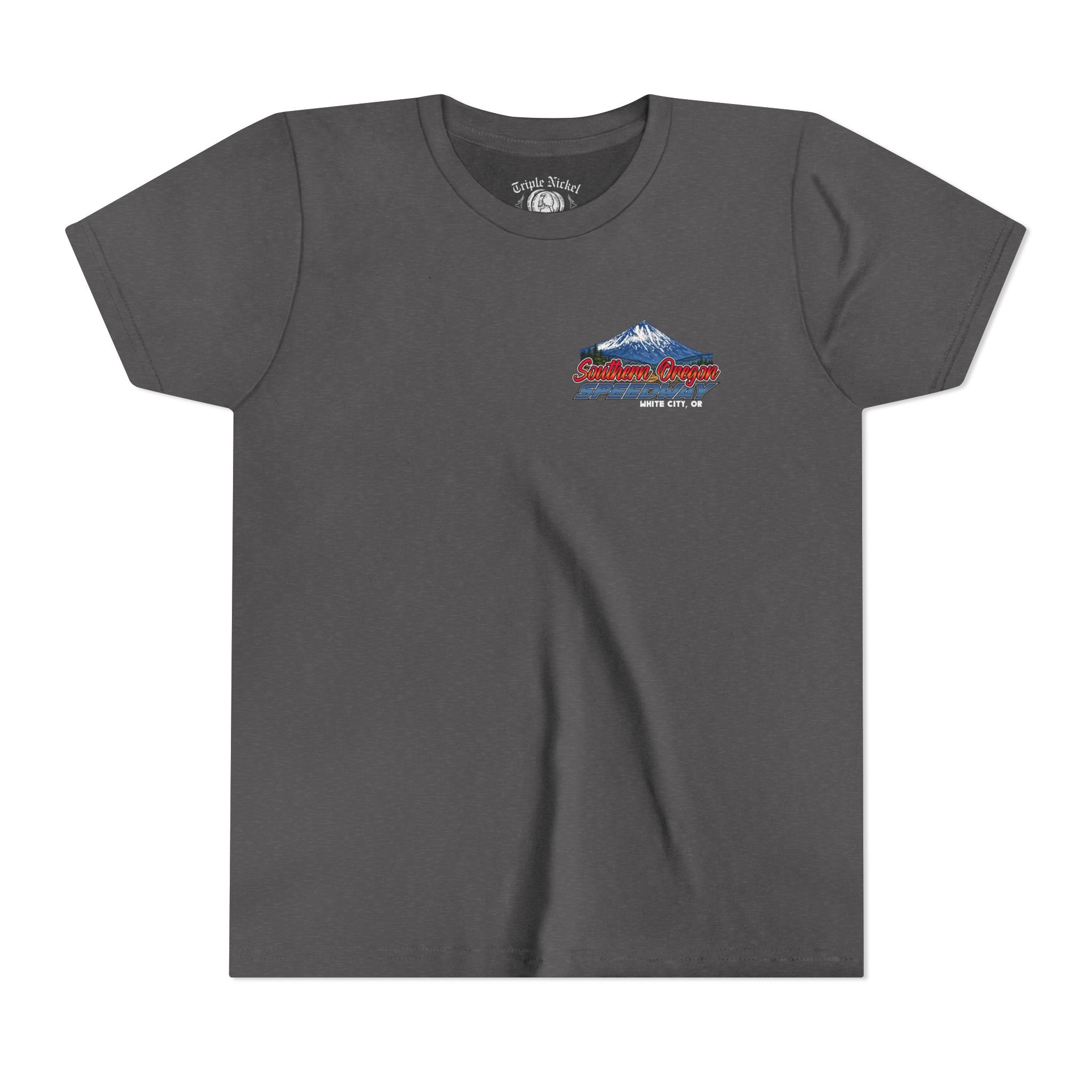 Southern Oregon Speedway Youth Tee — Southern Oregon Scenic Mountain Graphic