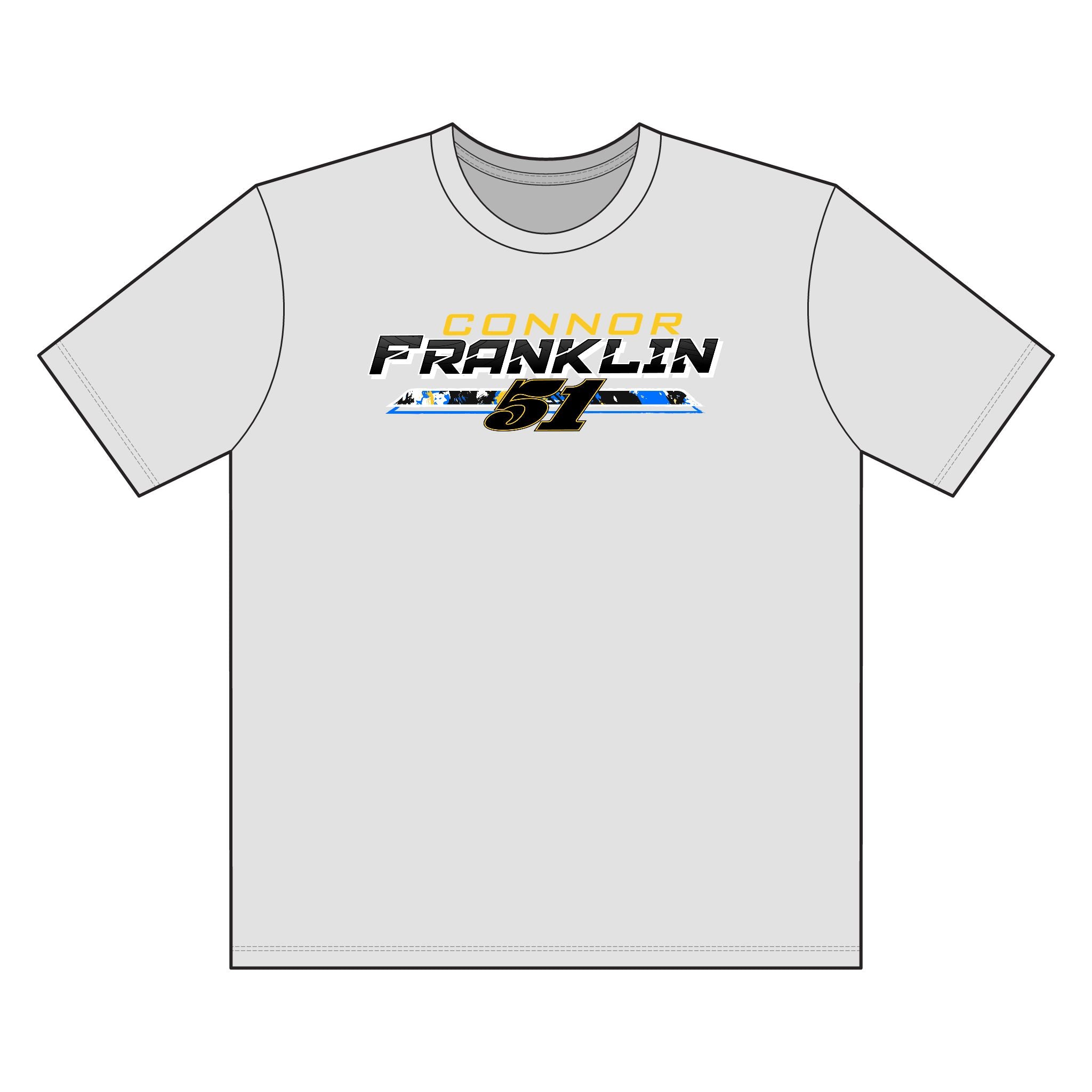 Connor Franklin Racecar Tee 2XLT-4XLT— Motorsports Fan Graphic T-Shirt