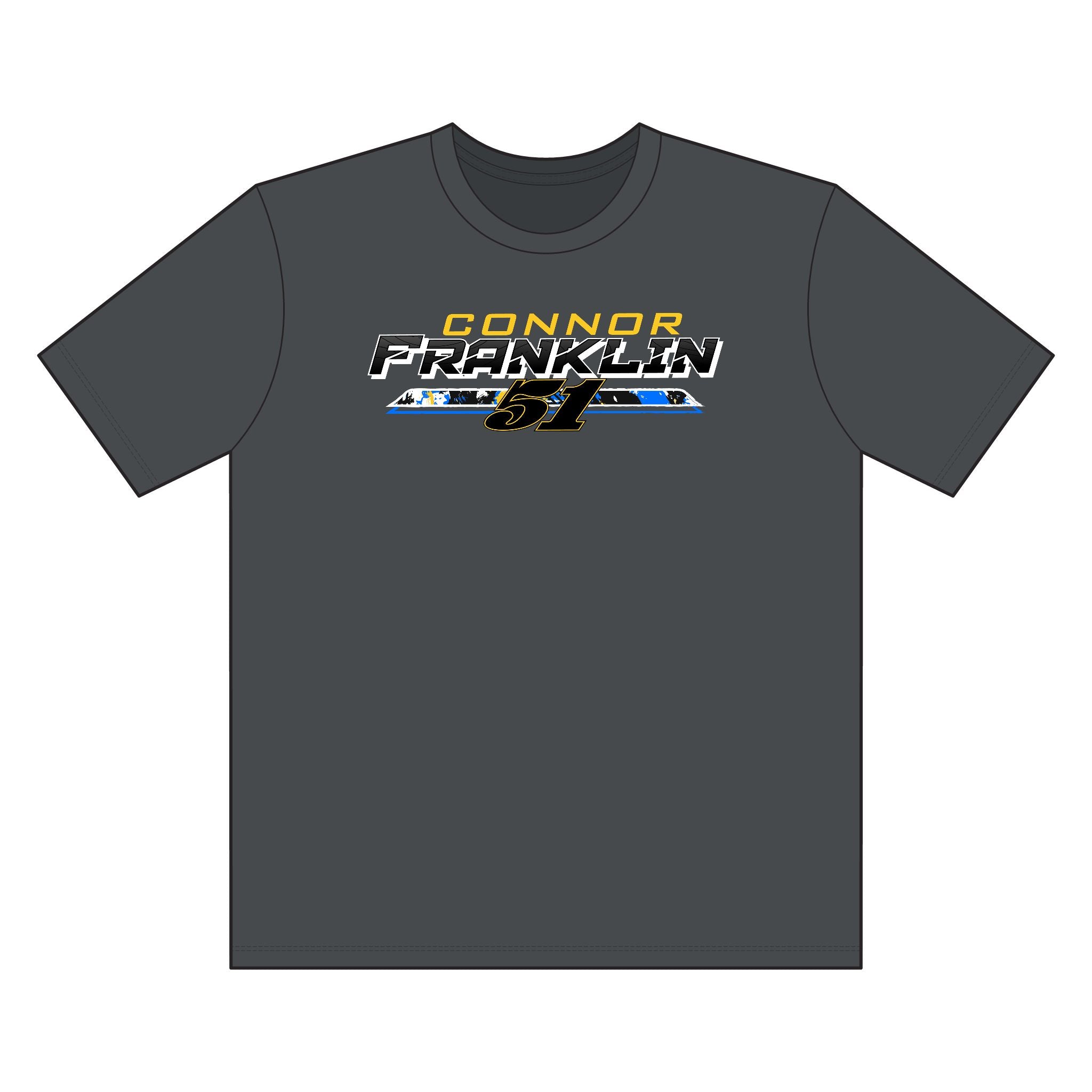 Connor Franklin Racecar Tee 2XLT-4XLT— Motorsports Fan Graphic T-Shirt