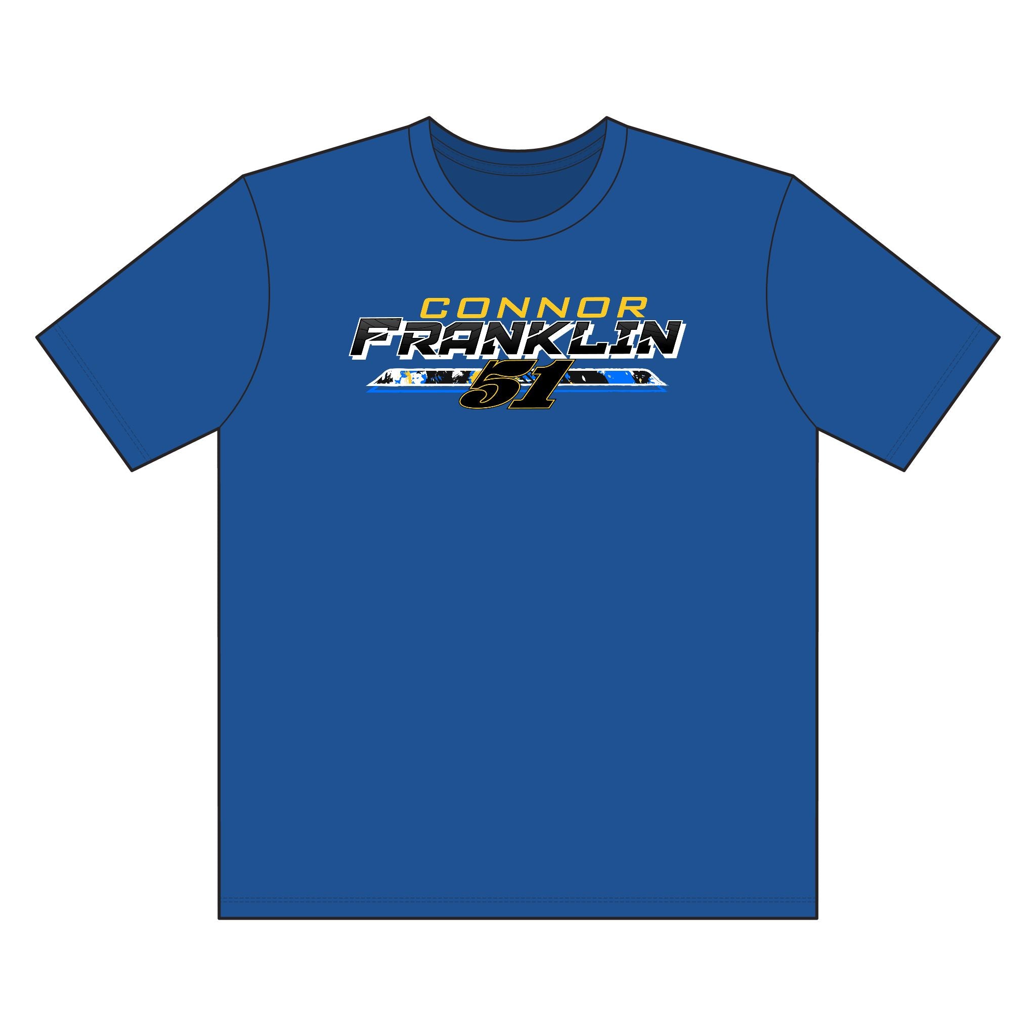 Connor Franklin Racecar Tee 2XLT-4XLT— Motorsports Fan Graphic T-Shirt