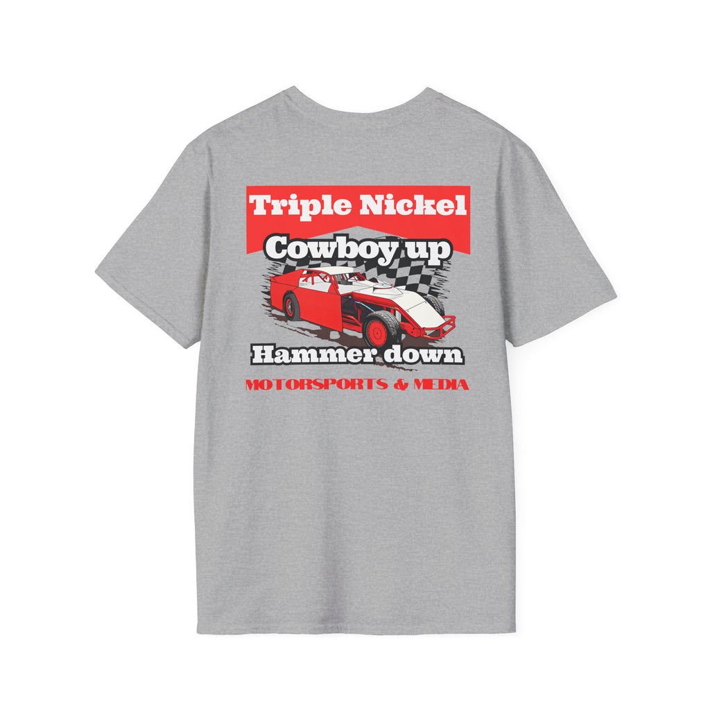 Cowboy up-Hammer down-Vintage Dirt Track Racing-Triple Nickel T Shirt