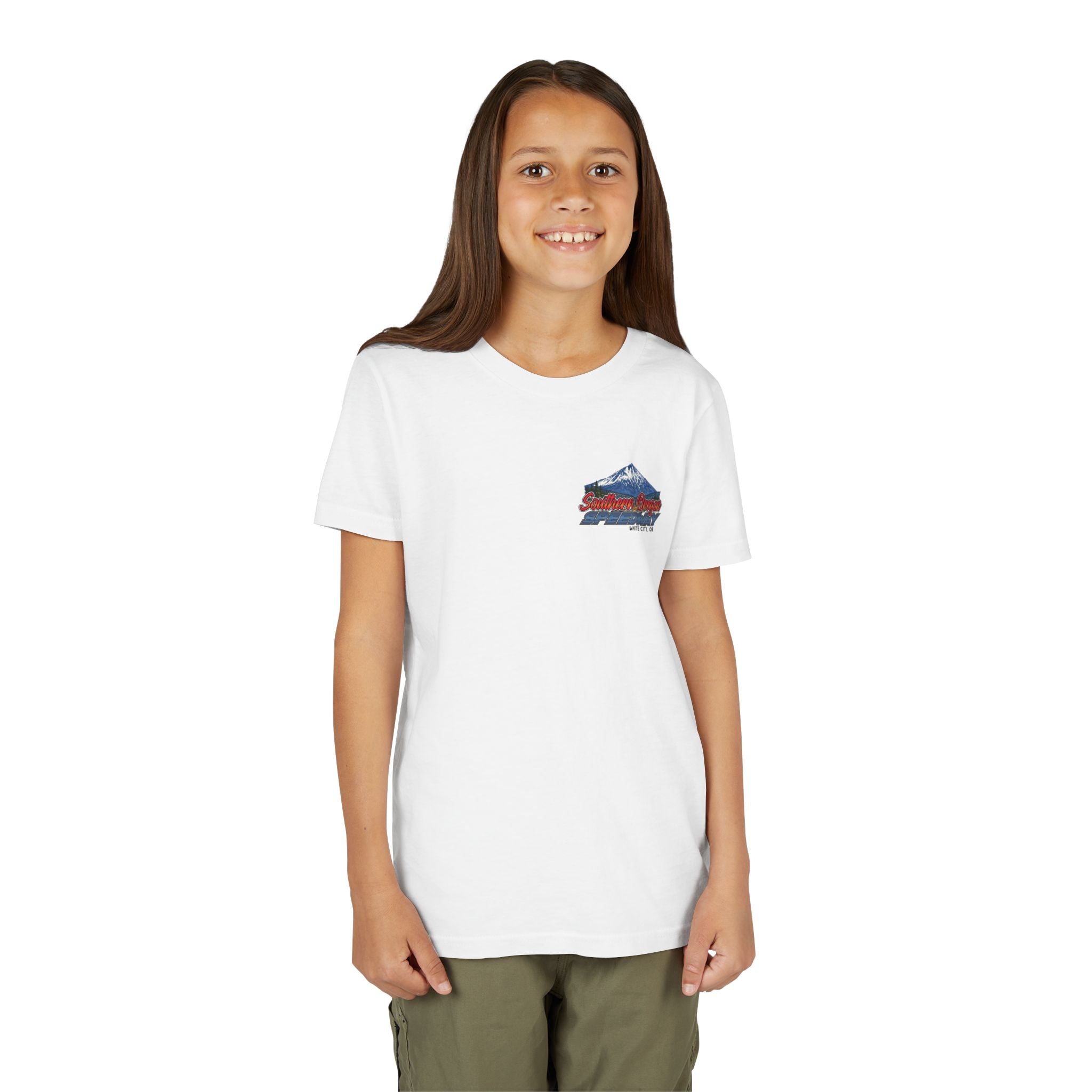 Southern Oregon Speedway Youth Tee — Southern Oregon Scenic Mountain Graphic