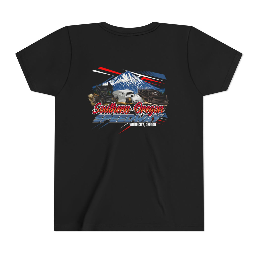 Southern Oregon Speedway Youth Tee — Southern Oregon Scenic Mountain Graphic