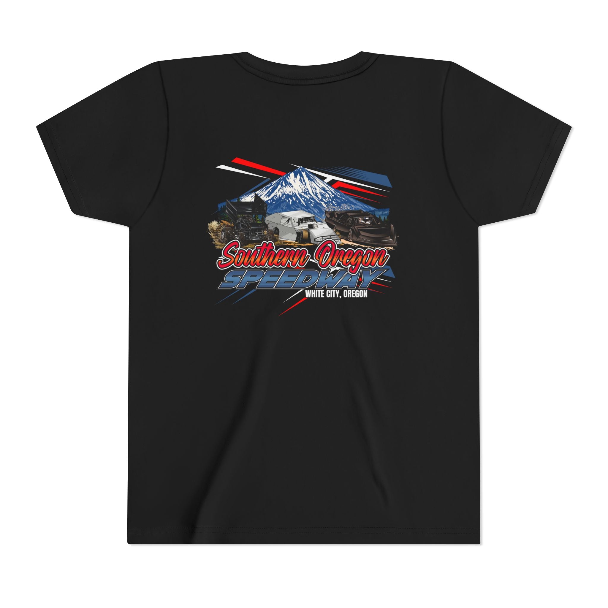 Southern Oregon Speedway Youth Tee — Southern Oregon Scenic Mountain Graphic