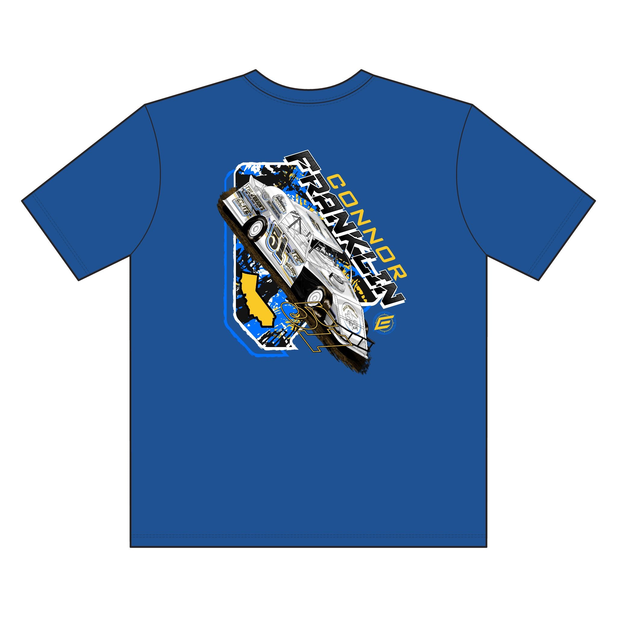 Connor Franklin Racecar Tee 2XLT-4XLT— Motorsports Fan Graphic T-Shirt