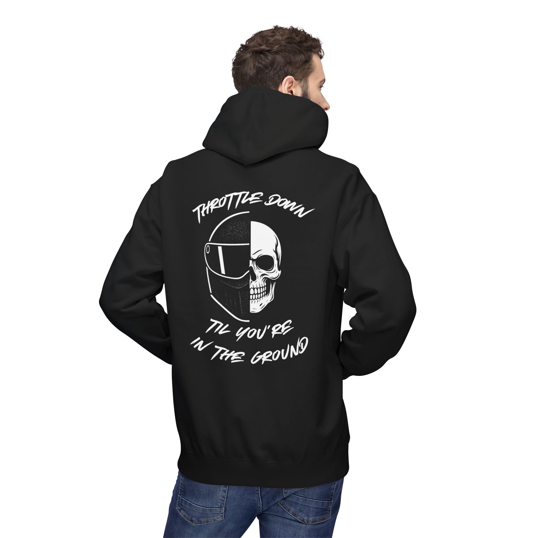 Throttle Down - Unisex Midweight Fleece Hoodie for Cozy Comfort, Great for Casual Days, Holiday Gifting, Athleisure Wear, Relaxation, Unique Design