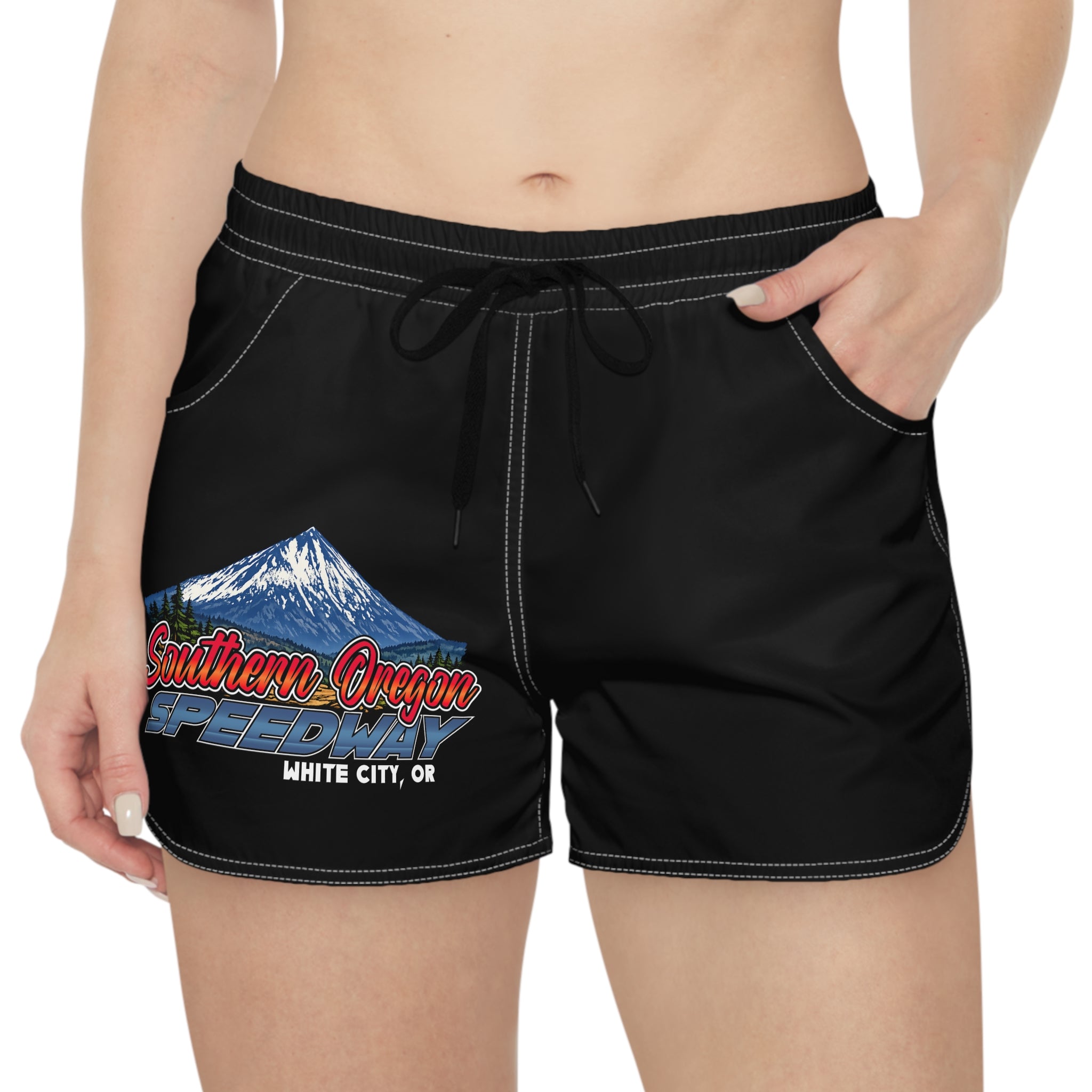 Southern Oregon Mountain Graphic Women's Casual Shorts — White City OR