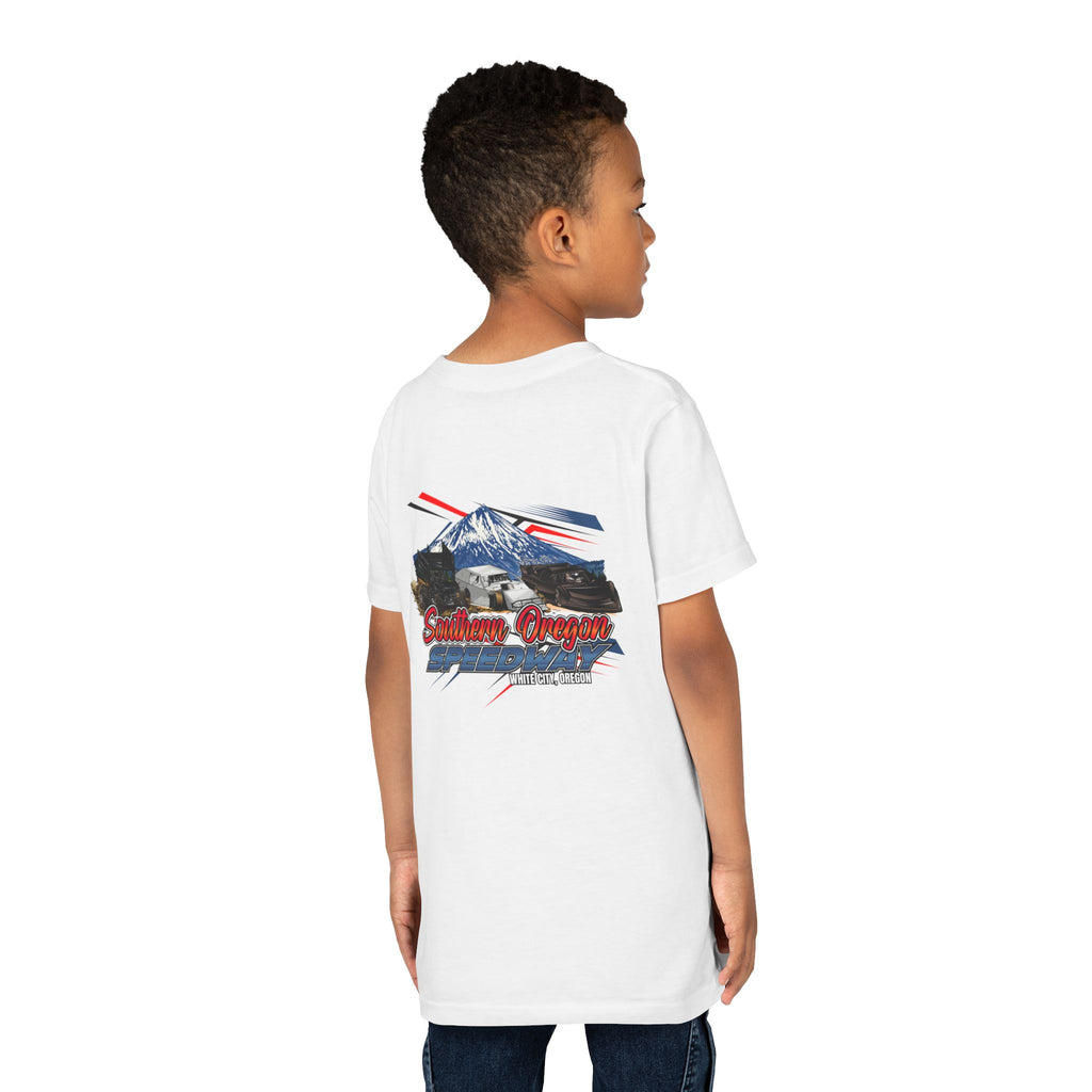 Southern Oregon Speedway Youth Tee — Southern Oregon Scenic Mountain Graphic