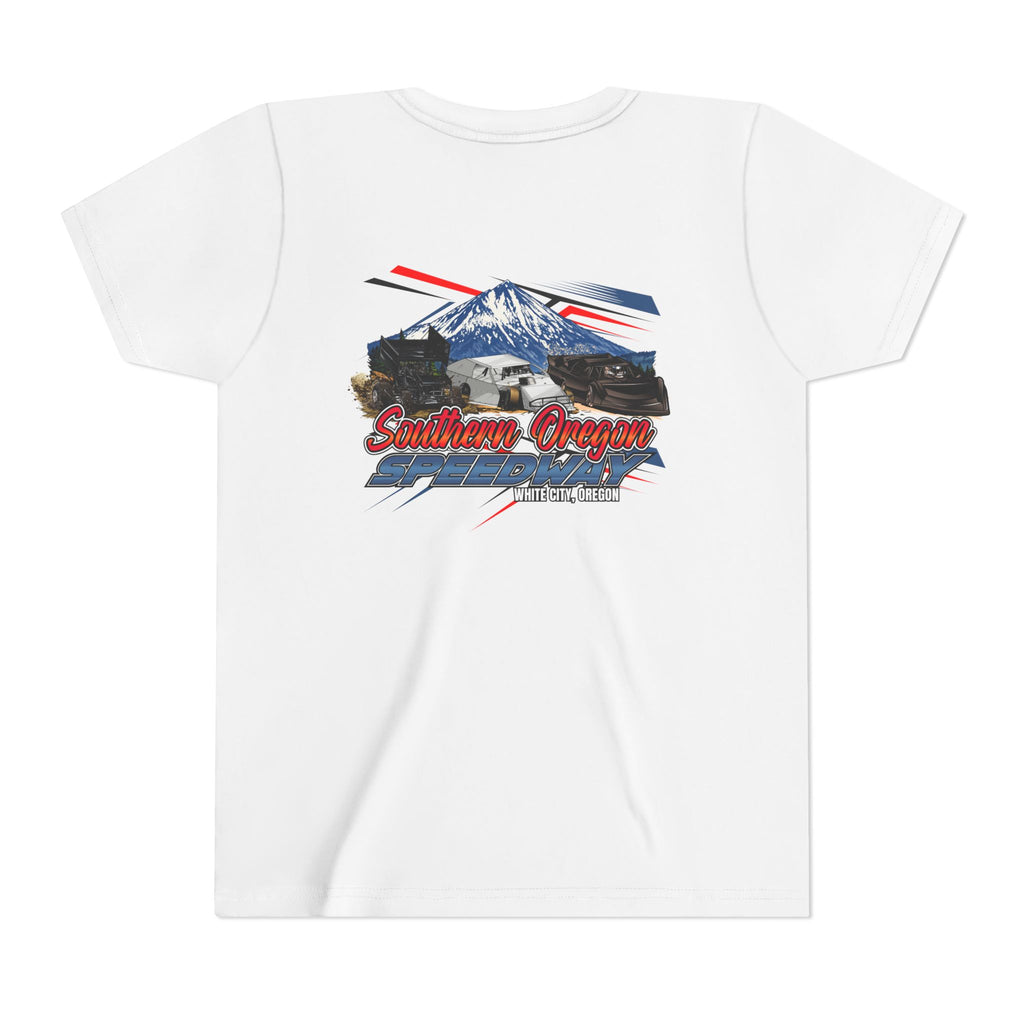 Southern Oregon Speedway Youth Tee — Southern Oregon Scenic Mountain Graphic
